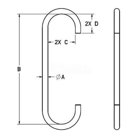 Machining & Welding By Olsen M&W 3/4" Style C S-hook 14213